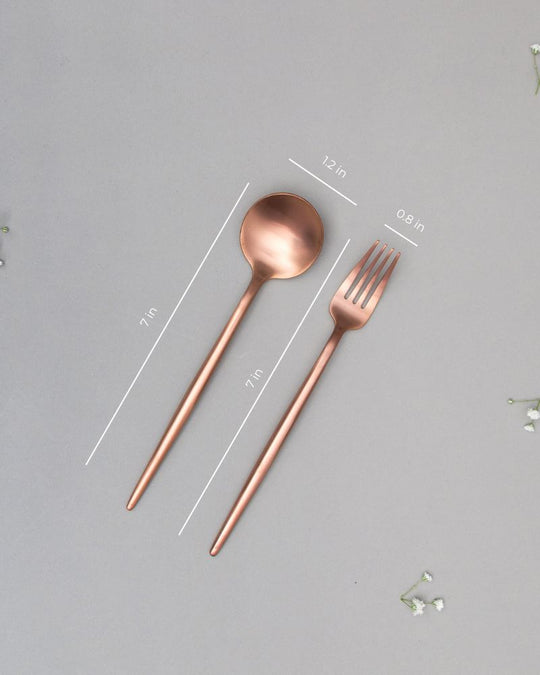 Zuri Cutlery Set Matt Rose Gold (2 Pieces)