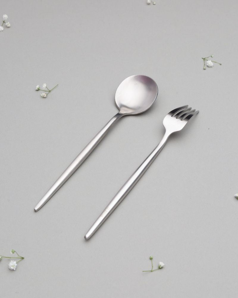 Zuri Cutlery Set Matt Silver (2 Pieces)