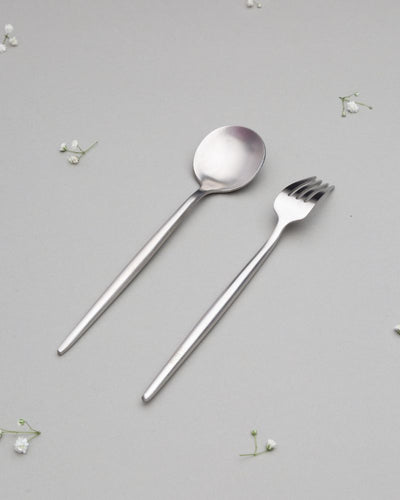Zuri Cutlery Set Matt Silver (2 Pieces)