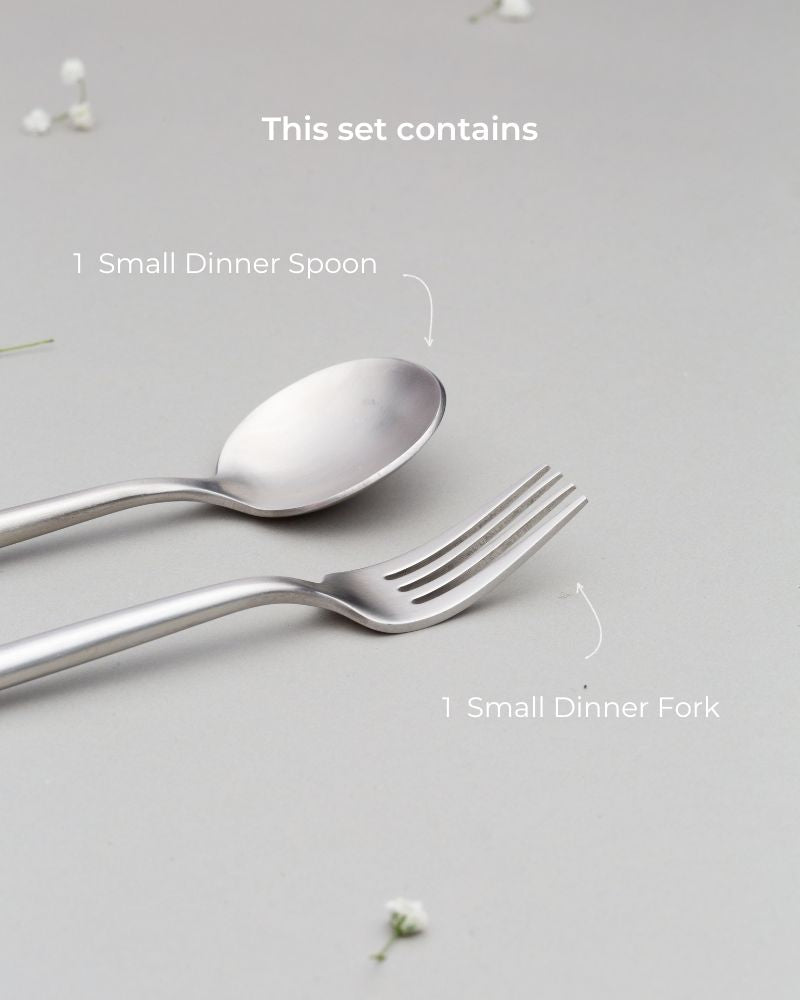 Zuri Cutlery Set Matt Silver (2 Pieces)