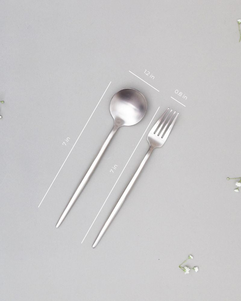 Zuri Cutlery Set Matt Silver (2 Pieces)