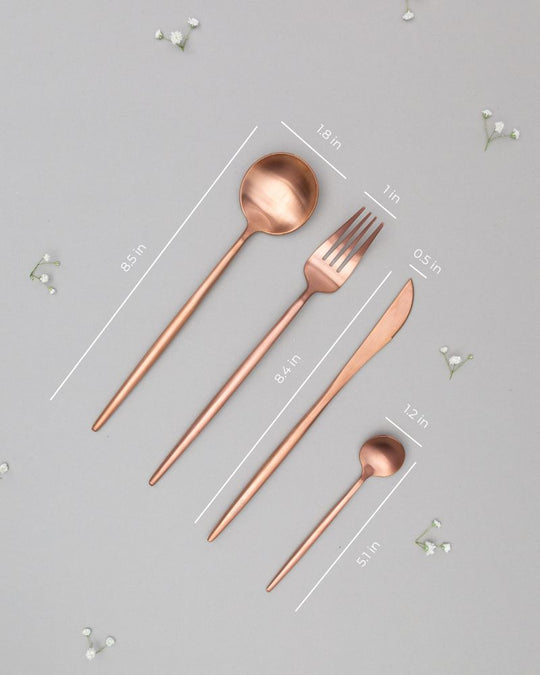 Zuri Cutlery Set Matt Rose Gold (4 Pieces)