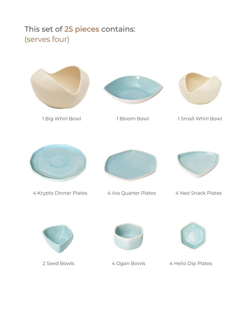 Aqua Forma Dinner Spread without Accessories (25 pieces)