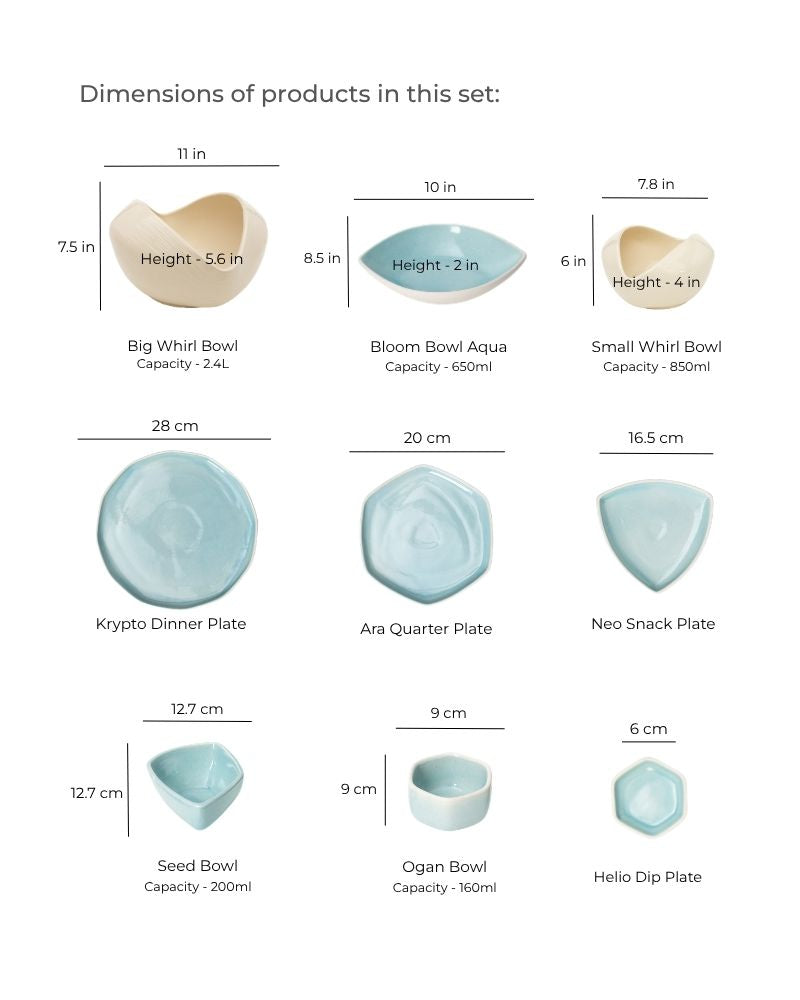 Aqua Forma Dinner Spread without Accessories (25 pieces)