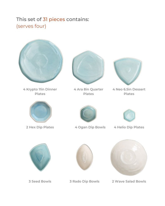 Aqua Forma Dinner Spread (31 pieces)