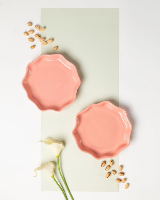 Big Tara 7.6in Quarter Plate Pink(In & Out) (Set of 2)