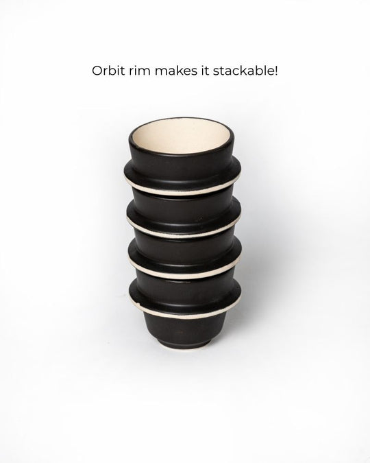 Orbit 180ml Cappuccino Cup Matt Black (Set of 2)