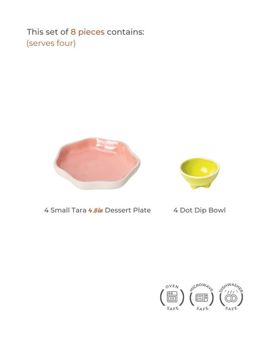 Brunch Munch Dessert Plate Set (8 Pieces)
