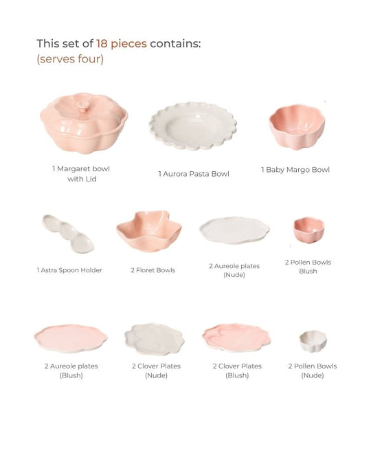 Cherry Blossom Dinner Spread without Accessories (18 pieces)