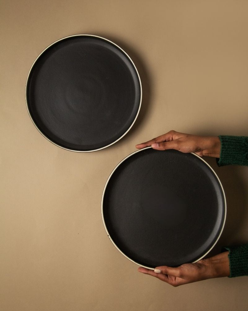 Cosmo 11in Dinner Plate Matt Black (Set of 2)