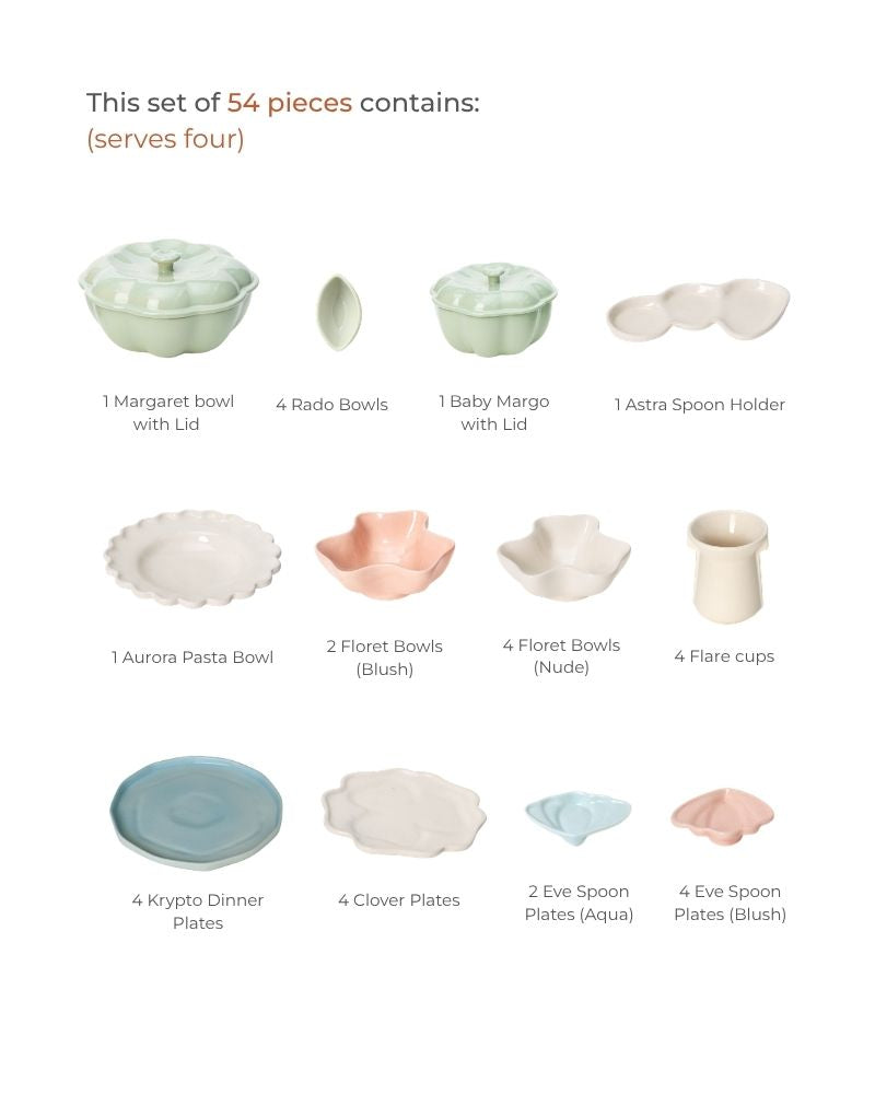 Countryside Flora Dinner Spread (54 pieces)