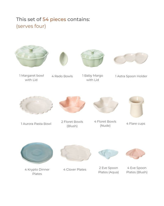 Countryside Flora Dinner Spread (54 pieces)