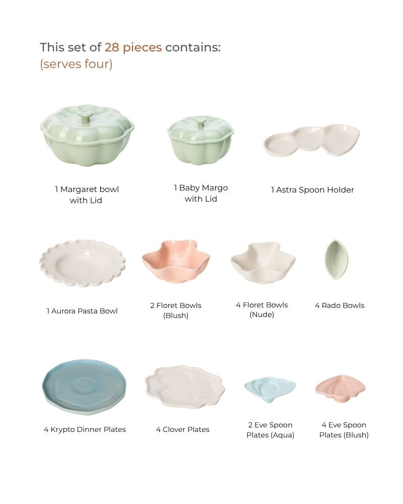 Countryside Flora Dinner Spread without Accessories (28 pieces)