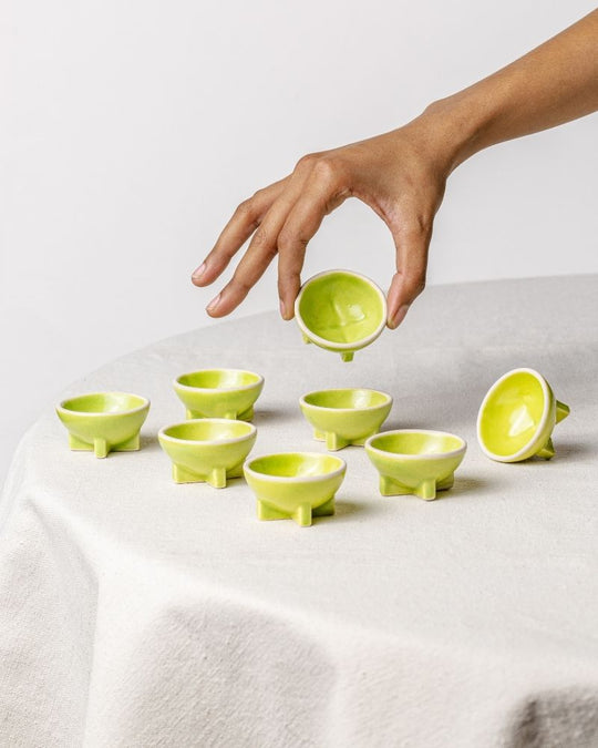 Dot Dip Bowl Lime Green (Set of 8)