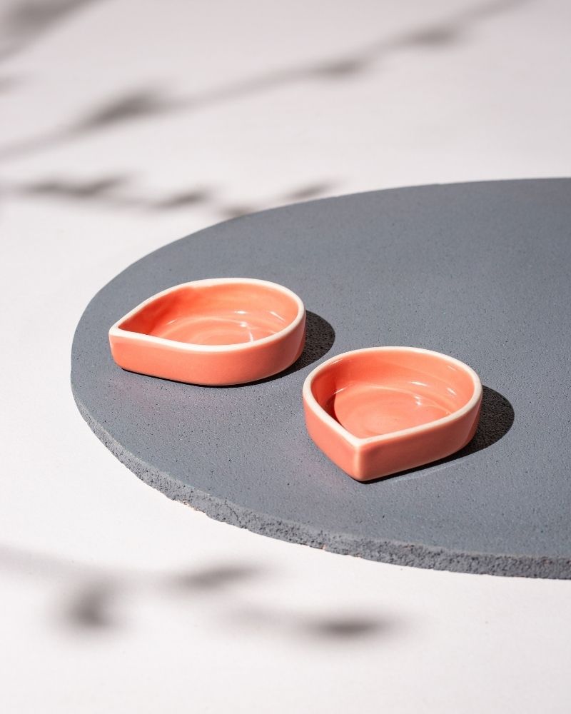 Droplet 4in Dessert Plate Pink (Set of 4)