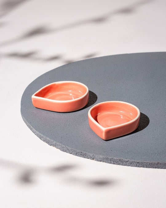 Droplet 4in Dessert Plate Pink (Set of 4)