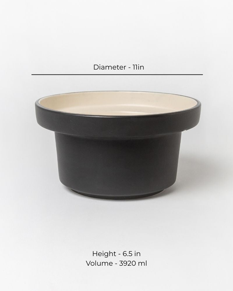 Eclipse 3920ml Large Serving Bowl with Lid Matt Black