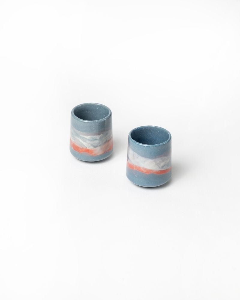 Experimental Snuggle 200ml Tea Cup Steel Blue (Set of 2)