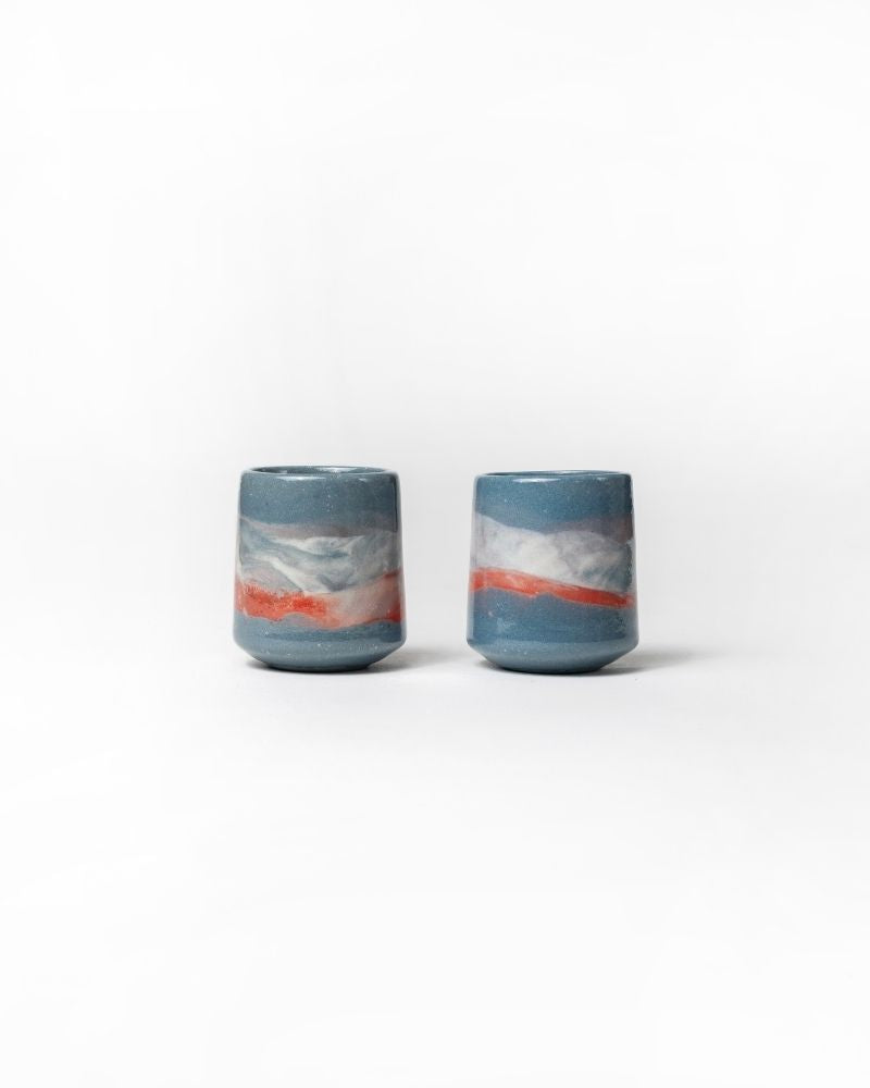 Experimental Snuggle 200ml Tea Cup Steel Blue (Set of 2)
