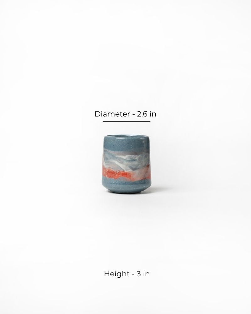 Experimental Snuggle 200ml Tea Cup Steel Blue (Set of 2)