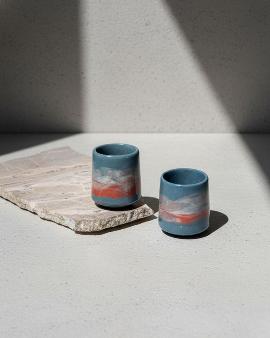 Experimental Snuggle 200ml Tea Cup Steel Blue (Set of 2)