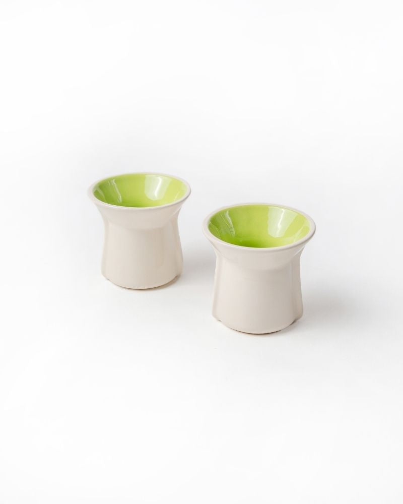 Small Flare 125ml Cup Gloss Lime Green (Set of 2)