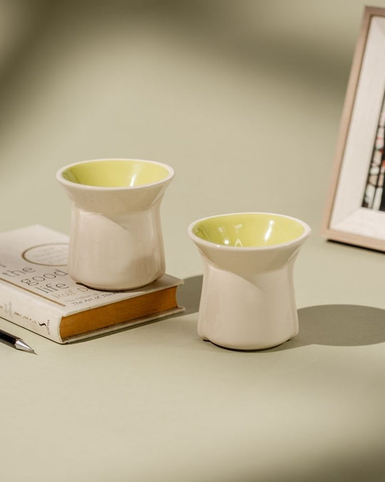 Small Flare 125ml Cup Gloss Lime Green (Set of 2)