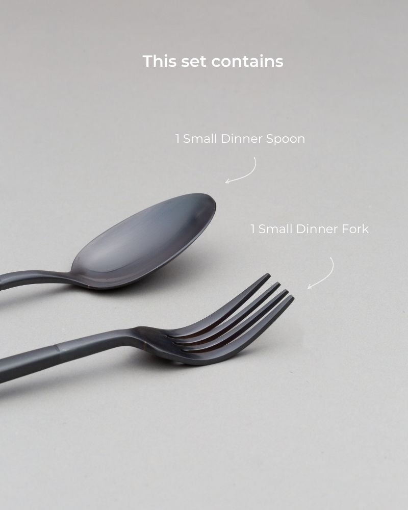 Kyro Cutlery Set Matt Black (2 Pieces)