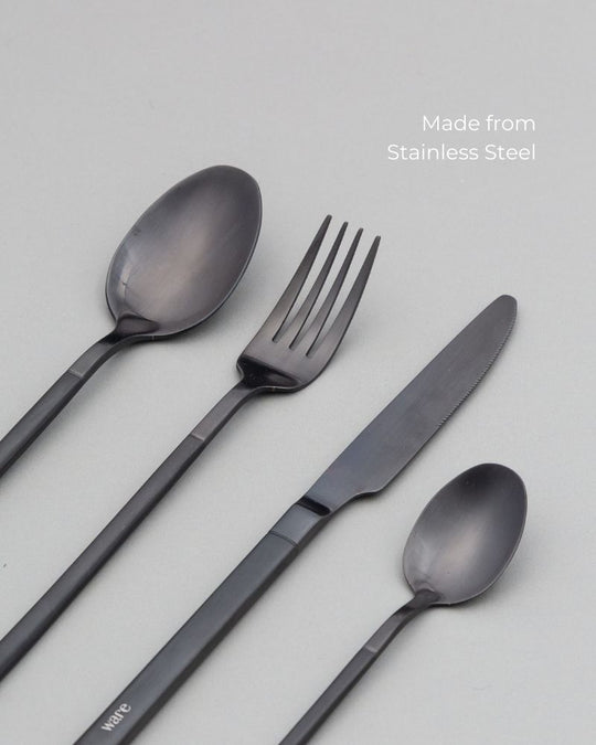 Kyro Cutlery Set Matt Black (4 Pieces)