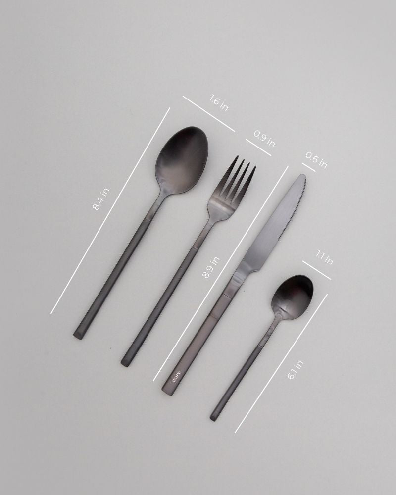 Kyro Cutlery Set Matt Black (4 Pieces)