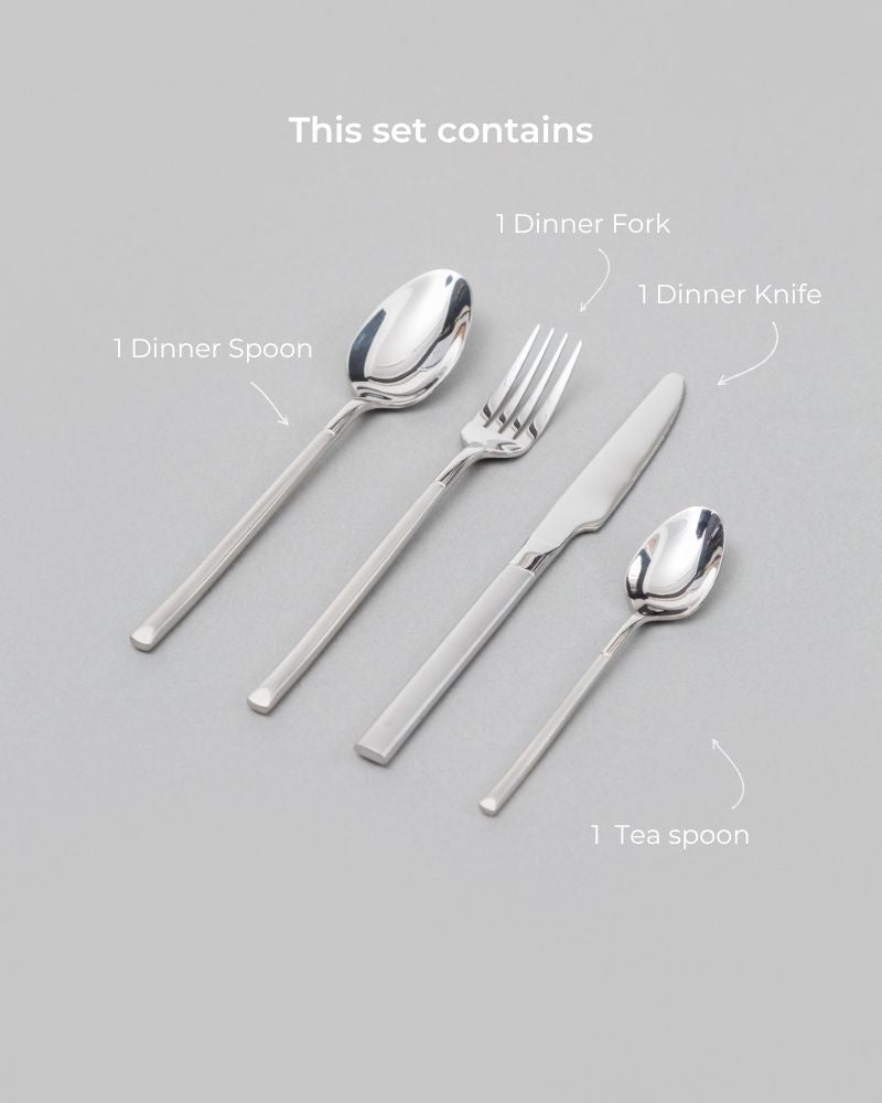 Kyro Cutlery Set Matt Silver (4 Pieces)