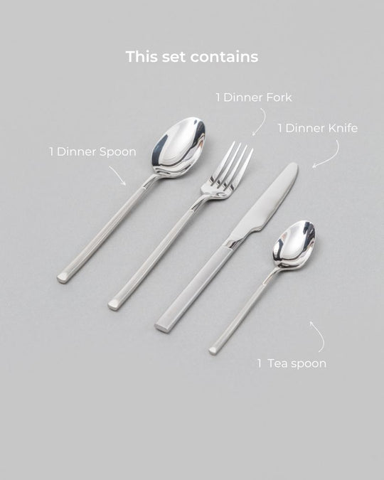Kyro Cutlery Set Matt Silver (4 Pieces)
