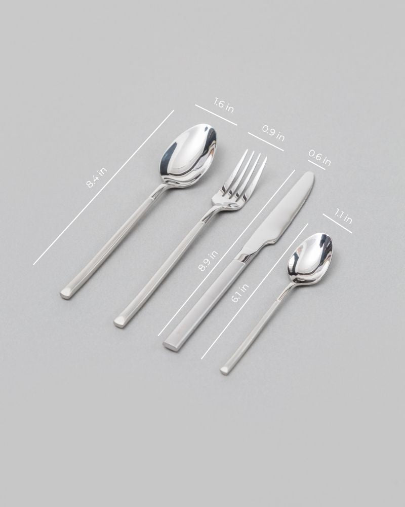 Kyro Cutlery Set Matt Silver (4 Pieces)