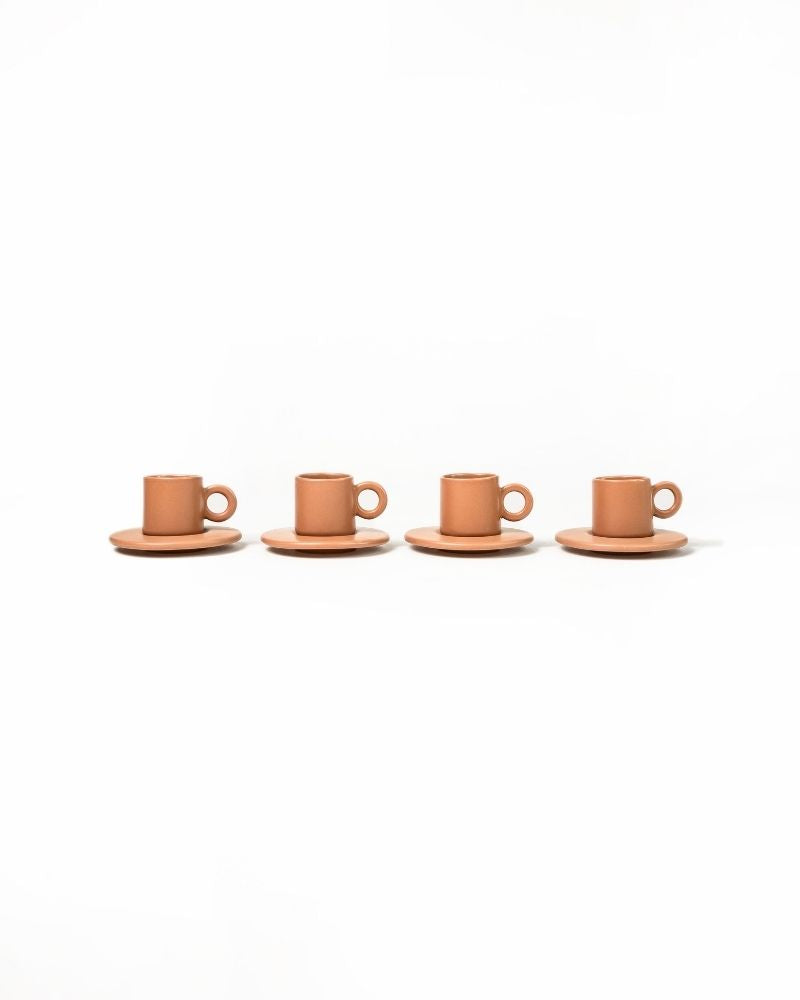 Lilo Cup and Saucer (Set of 4) Matt Tan - Gift Set