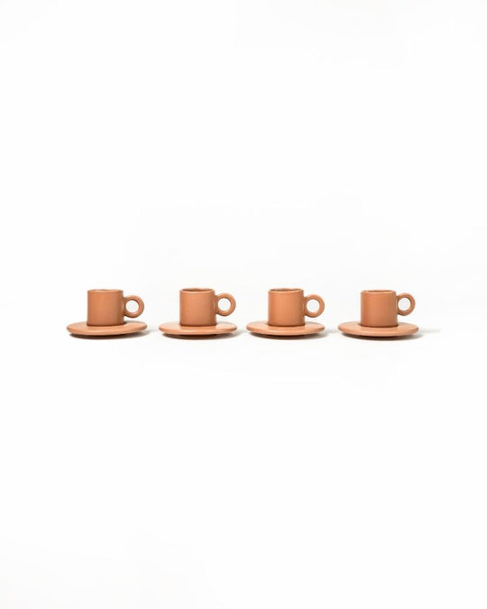 Lilo Cup and Saucer (Set of 4) Matt Tan - Gift Set