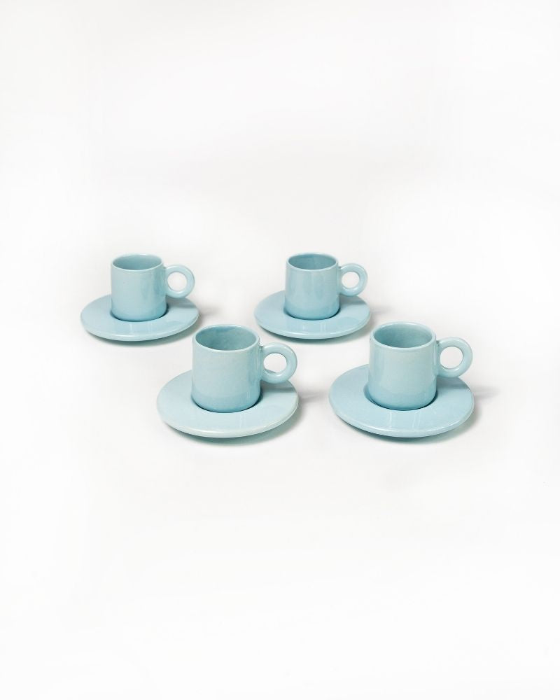 Lilo Cup and Saucer (Set of 4) Aqua - Gift Set