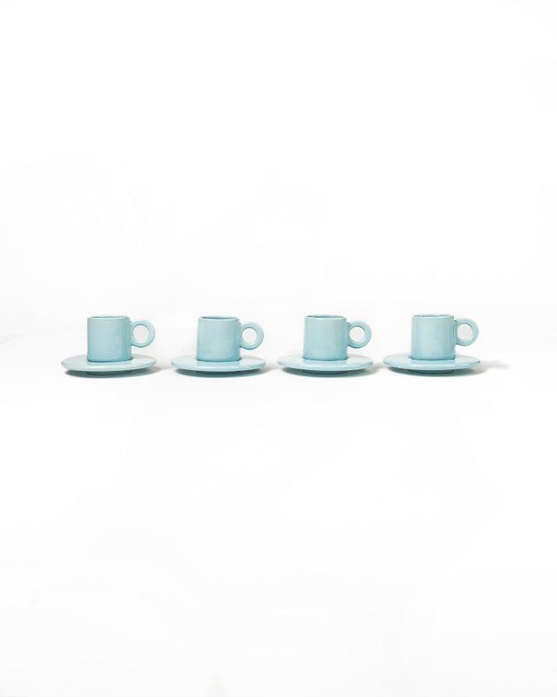 Lilo Cup and Saucer (Set of 4) Aqua - Gift Set