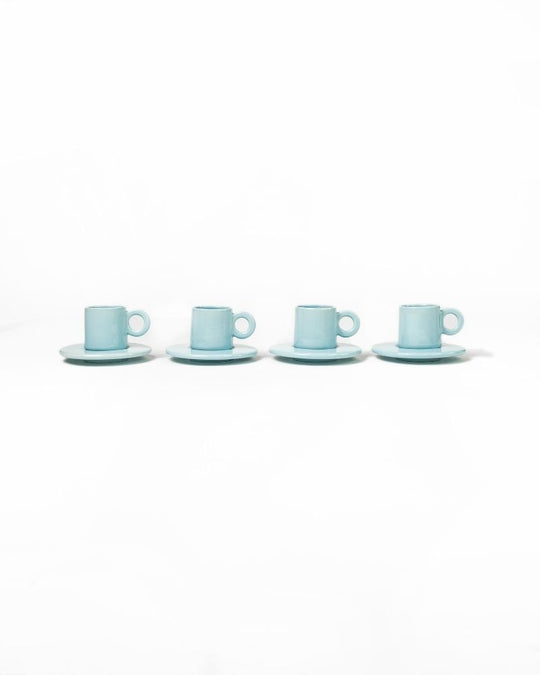 Lilo Cup and Saucer (Set of 4) Aqua - Gift Set