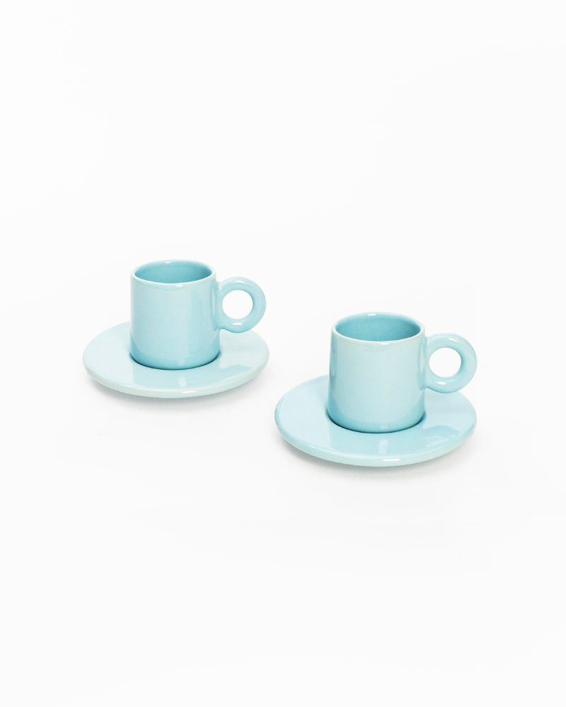 Lilo Cup and Saucer (Set of 4) Aqua - Gift Set