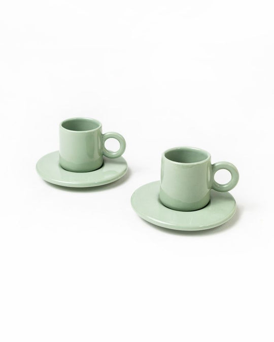 Lilo 90ml Cup & Saucer Set Tea Green (Set of 2)