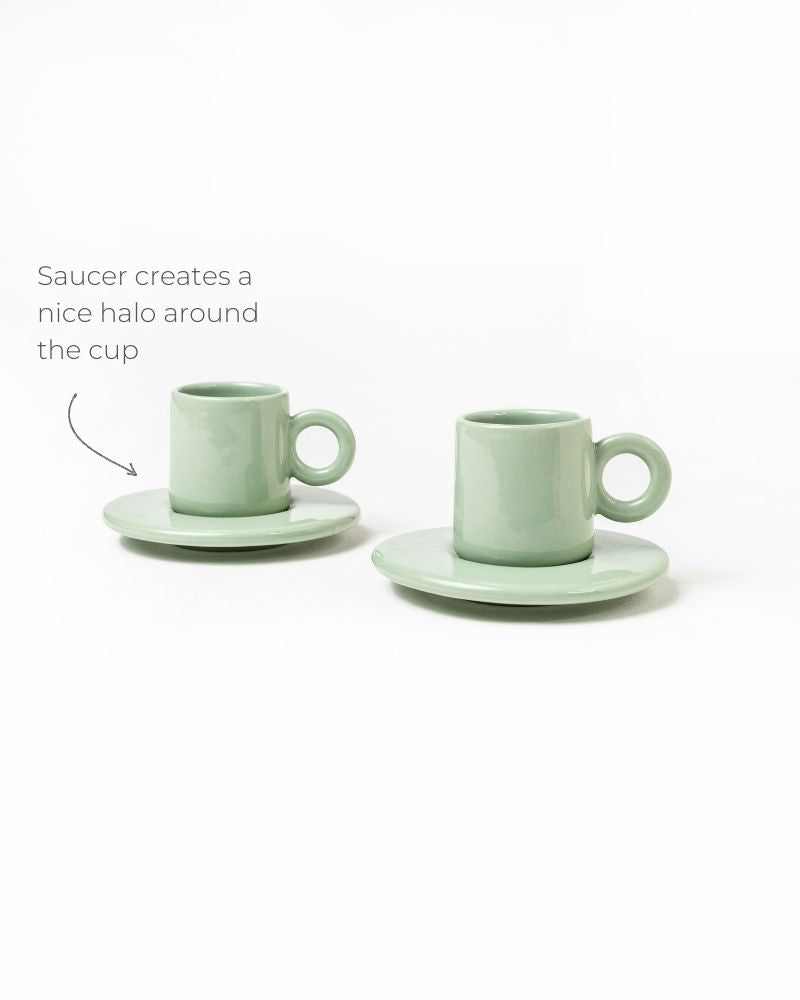Lilo 90ml Cup & Saucer Set Tea Green (Set of 2)