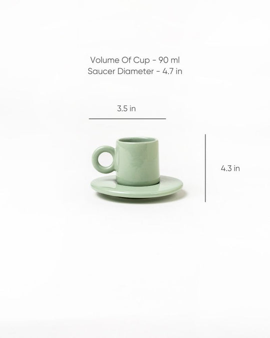 Lilo 90ml Cup & Saucer Set Tea Green (Set of 2)
