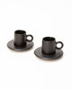 Lilo 90ml Espresso Cup & Saucer Set Matt Black (Set of 2)