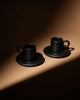 Lilo 90ml Espresso Cup & Saucer Set Matt Black (Set of 2)