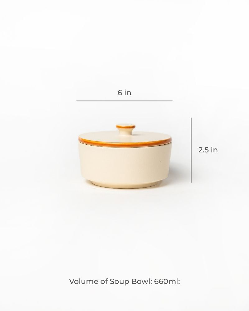 Luna 660ml Soup Bowl with Lid Warm Brown