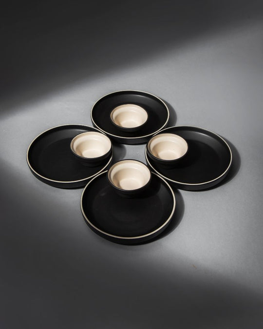 Lunar Appetiser Set Matt Black (8 Pieces)