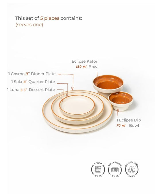 Lunar Dinner Set Warm Brown (5 pieces)