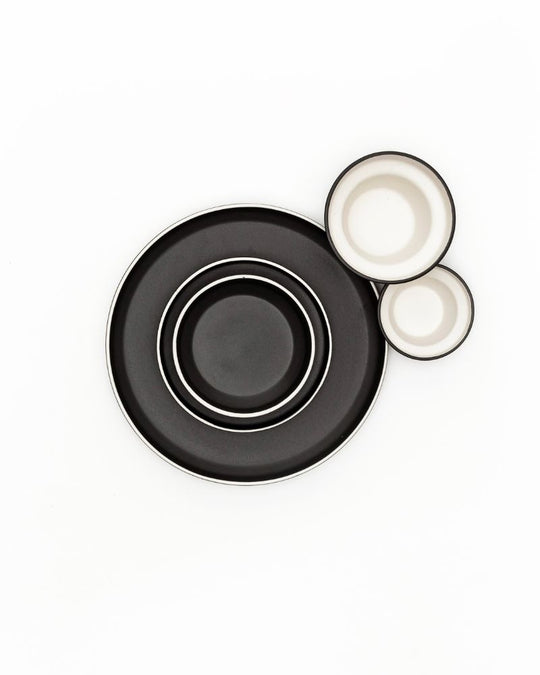Lunar Dinner Set Matt Black (5 pieces)