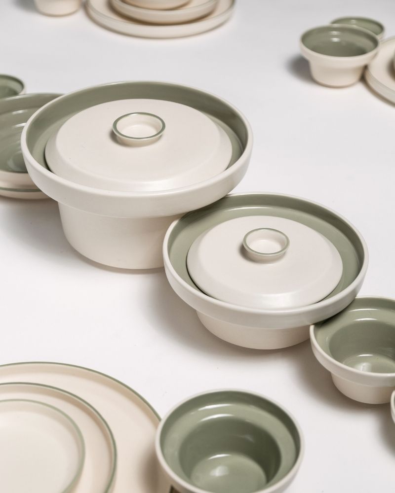 Lunar (26 Pieces) Dinner Spread Stoneware Ceramic Sage Green - Ware ...