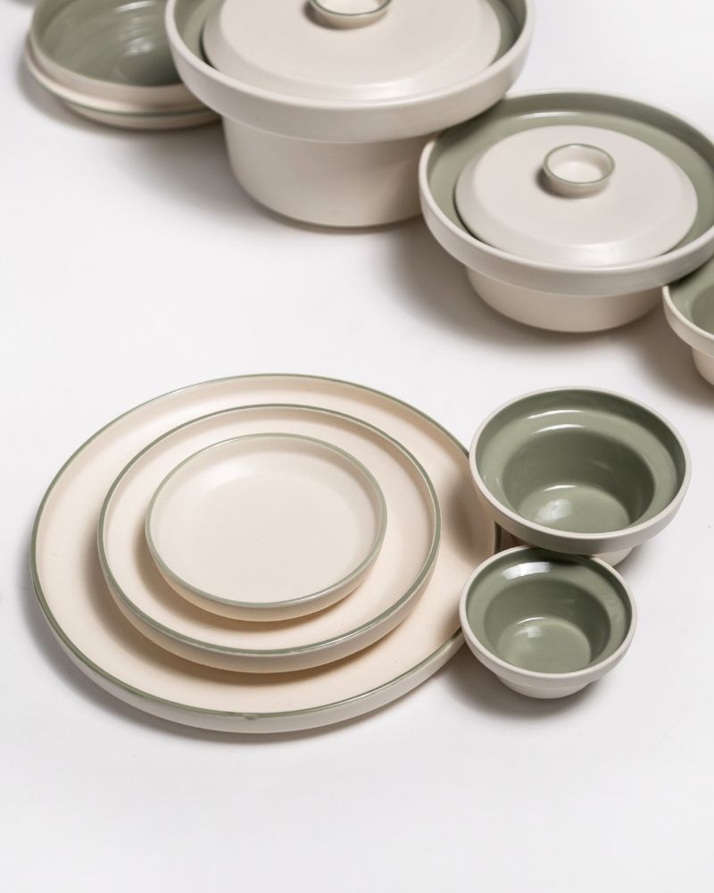 Lunar (26 Pieces) Dinner Spread Stoneware Ceramic Sage Green - Ware ...